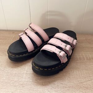 Dr Matrens Pink Blair Platform Slides